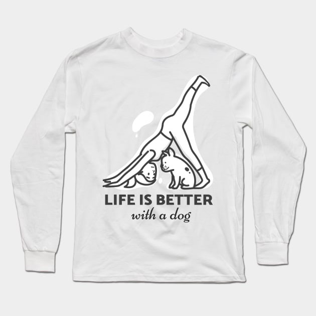 Life is better with a dog Long Sleeve T-Shirt by Cectees